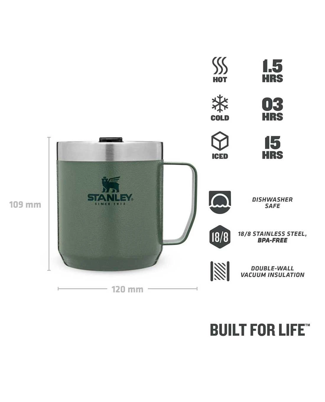 Stanley Classic Camp Mug 0.35l Grün 5 Stanley Classic Camp Mug 0.35l Grün – Bild 3