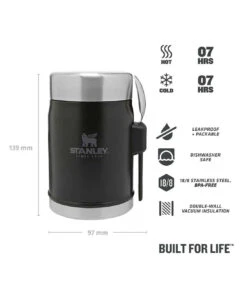 Stanley Classic Food Jar + Spork 0.4l Matt Schwarz 8 Stanley Classic Food Jar + Spork 0.4l Matt Schwarz -Taktische Ausrüstung Verkäufe stanley classic food jar spork 04l matt schwarz 673701 3