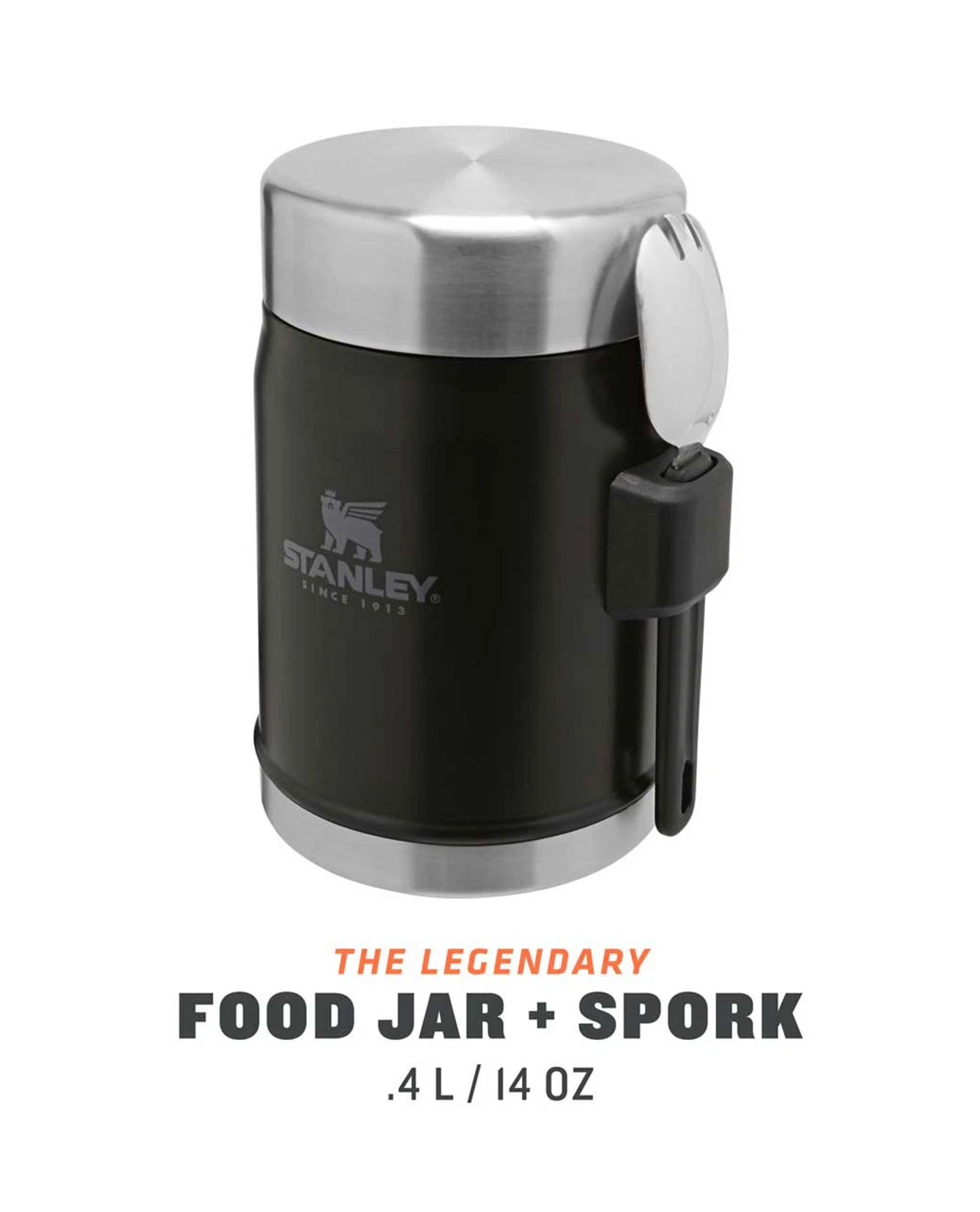Stanley Classic Food Jar + Spork 0.4l Matt Schwarz 6 Stanley Classic Food Jar + Spork 0.4l Matt Schwarz – Bild 4