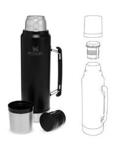 Stanley Classic Vacuum Bottle 1.0l Matt Schwarz -Taktische Ausrüstung Verkäufe stanley classic vacuum bottle 10l matt schwarz 668301 3