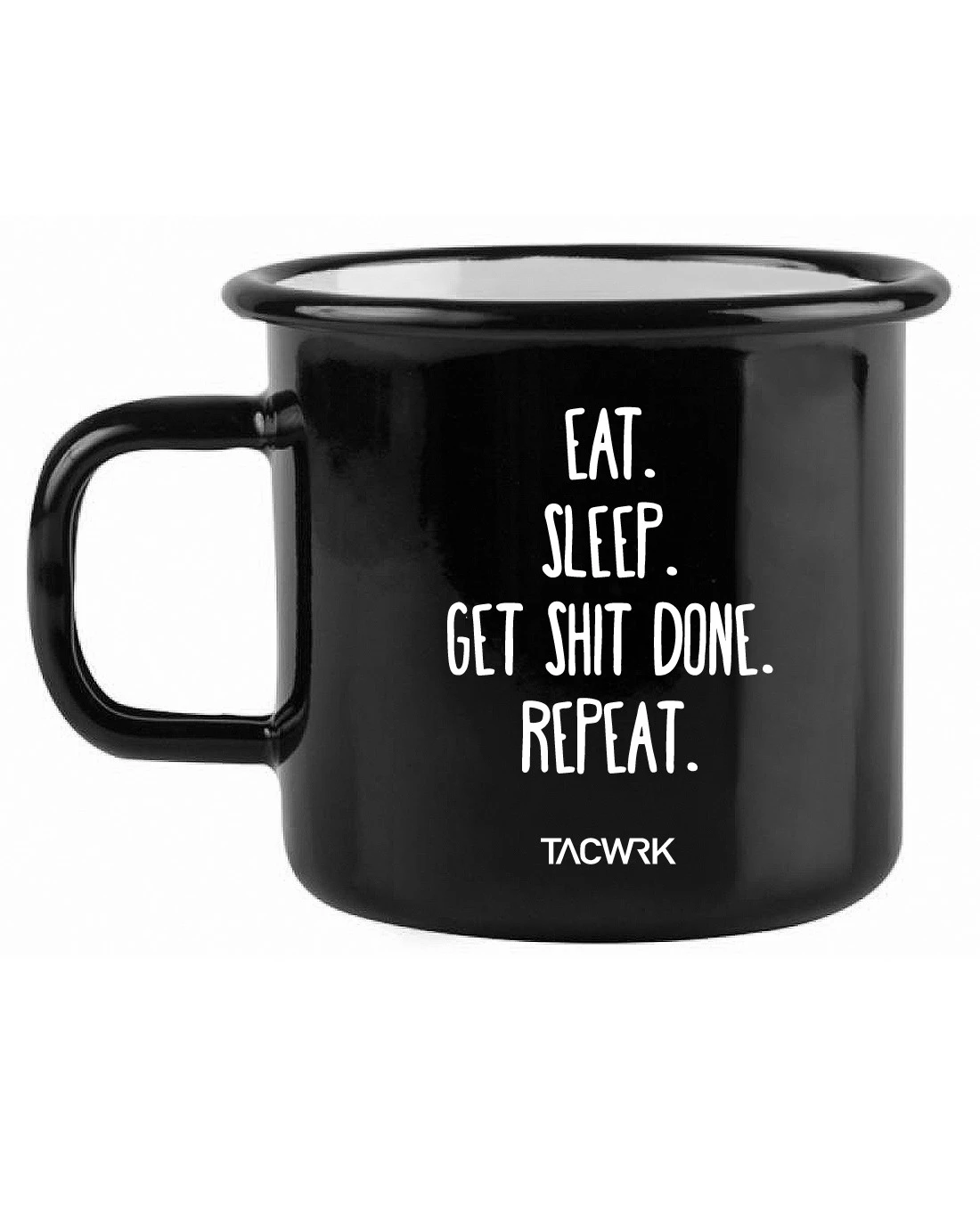 Tasse Eat Sleep Schwarz Metall 3 Tasse Eat Sleep Schwarz Metall